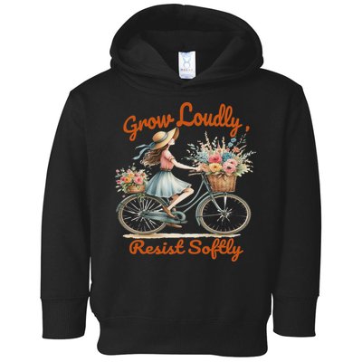 Floral Bike Subtle 8647 Trump Resist ,boho Vintage Toddler Hoodie