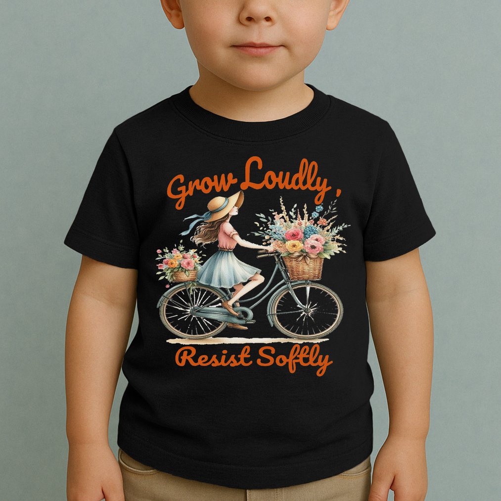Floral Bike Subtle 8647 Trump Resist ,boho Vintage Toddler T-Shirt