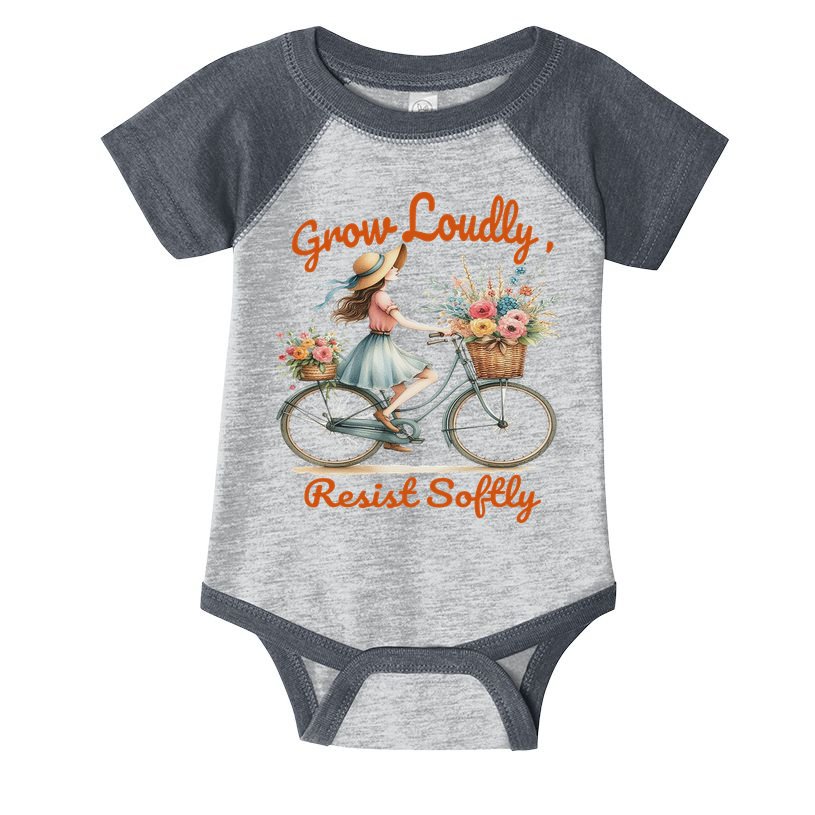 Floral Bike Subtle 8647 Trump Resist ,boho Vintage Infant Baby Jersey Bodysuit
