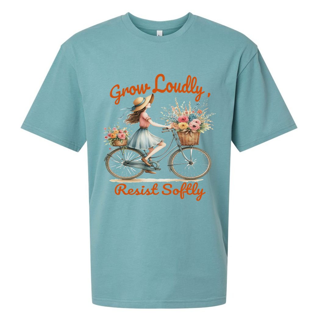 Floral Bike Subtle 8647 Trump Resist ,boho Vintage Sueded Cloud Jersey T-Shirt