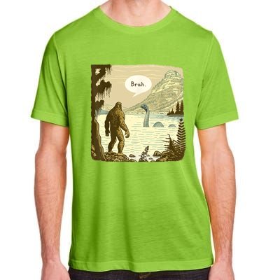 Funny Bigfoot Sasquatch Loch Ness Monster Introvert Bruh Adult ChromaSoft Performance T-Shirt