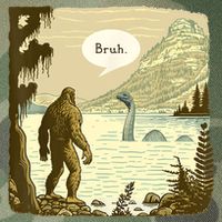 Funny Bigfoot Sasquatch Loch Ness Monster Introvert Bruh Legacy Tie Dye Trucker Hat