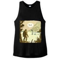 Funny Bigfoot Sasquatch Loch Ness Monster Introvert Bruh Ladies PosiCharge Tri-Blend Wicking Tank