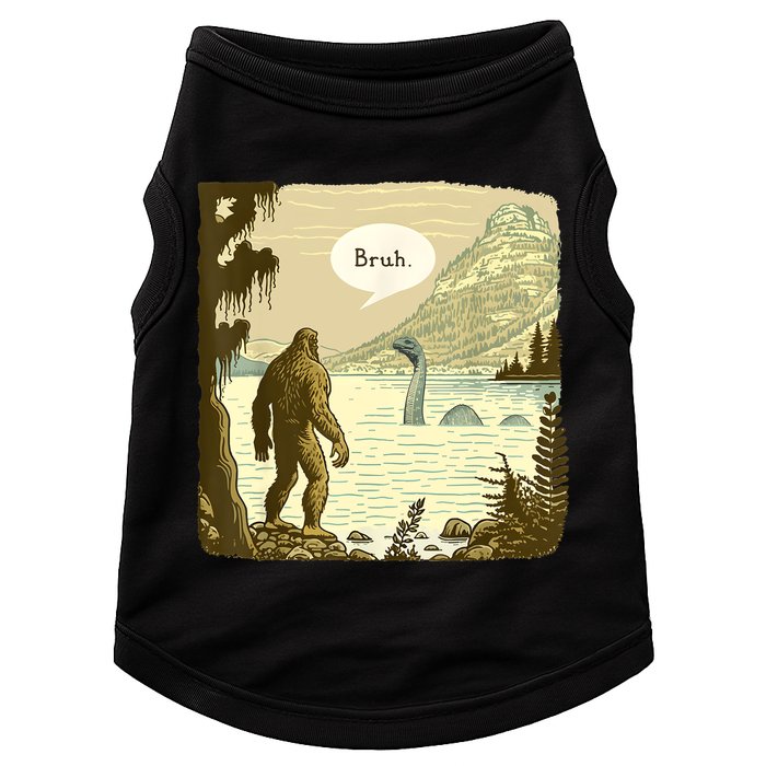 Funny Bigfoot Sasquatch Loch Ness Monster Introvert Bruh Doggie Tank