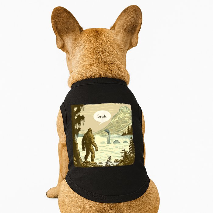 Funny Bigfoot Sasquatch Loch Ness Monster Introvert Bruh Doggie Tank