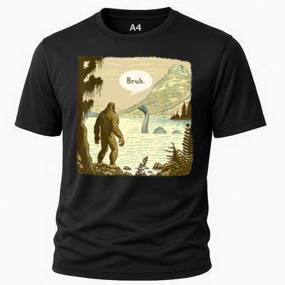 Funny Bigfoot Sasquatch Loch Ness Monster Introvert Bruh Performance Shirt