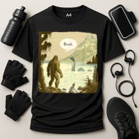 Funny Bigfoot Sasquatch Loch Ness Monster Introvert Bruh Performance Shirt