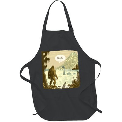 Funny Bigfoot Sasquatch Loch Ness Monster Introvert Bruh Apron