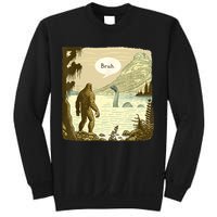 Funny Bigfoot Sasquatch Loch Ness Monster Introvert Bruh Sweatshirt