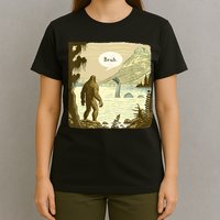Funny Bigfoot Sasquatch Loch Ness Monster Introvert Bruh T-Shirt