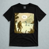 Funny Bigfoot Sasquatch Loch Ness Monster Introvert Bruh T-Shirt