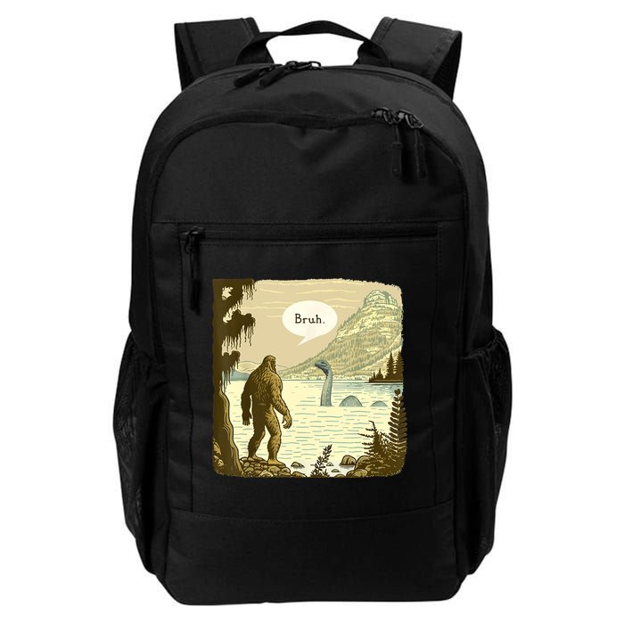 Funny Bigfoot Sasquatch Loch Ness Monster Introvert Bruh Backpack