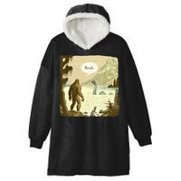 Funny Bigfoot Sasquatch Loch Ness Monster Introvert Bruh Hooded Wearable Blanket