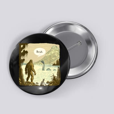 Funny Bigfoot Sasquatch Loch Ness Monster Introvert Bruh Button