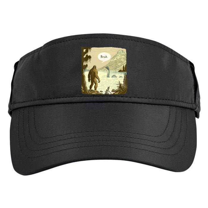 Funny Bigfoot Sasquatch Loch Ness Monster Introvert Bruh Adult Drive Performance Visor