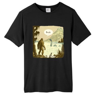 Funny Bigfoot Sasquatch Loch Ness Monster Introvert Bruh Tall Fusion ChromaSoft Performance T-Shirt