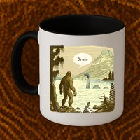 Funny Bigfoot Sasquatch Loch Ness Monster Introvert Bruh Mug