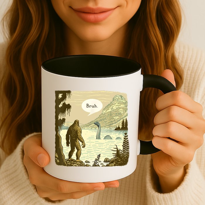 Funny Bigfoot Sasquatch Loch Ness Monster Introvert Bruh Mug