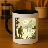Funny Bigfoot Sasquatch Loch Ness Monster Introvert Bruh Mug