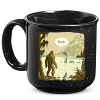 Funny Bigfoot Sasquatch Loch Ness Monster Introvert Bruh 15oz Campfire Ceramic Mug