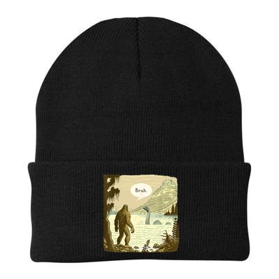 Funny Bigfoot Sasquatch Loch Ness Monster Introvert Bruh Beanie