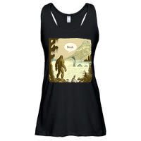 Funny Bigfoot Sasquatch Loch Ness Monster Introvert Bruh Ladies Essential Flowy Tank