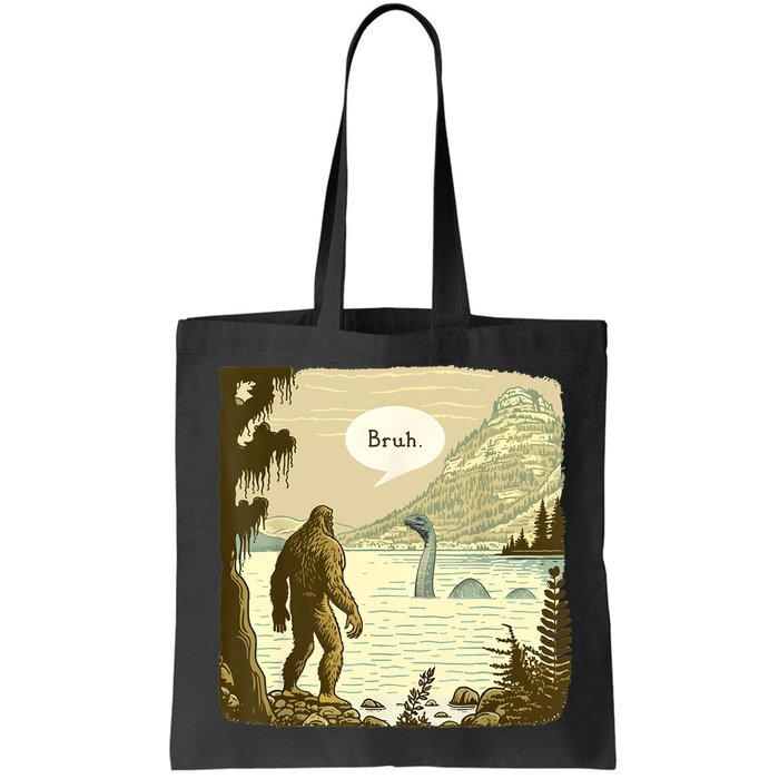 Funny Bigfoot Sasquatch Loch Ness Monster Introvert Bruh Bag