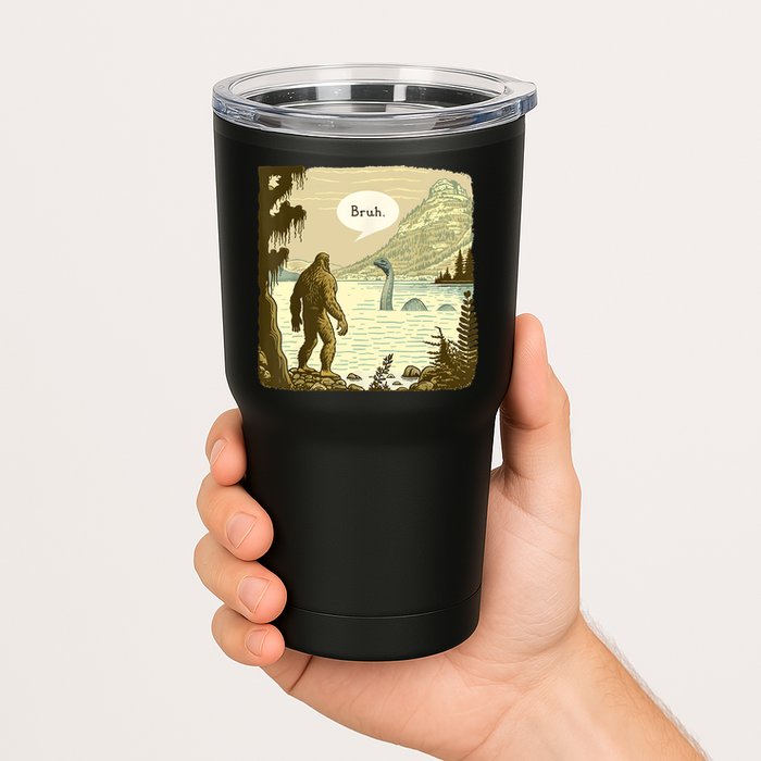 Funny Bigfoot Sasquatch Loch Ness Monster Introvert Bruh Tumbler