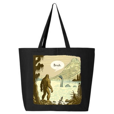 Funny Bigfoot Sasquatch Loch Ness Monster Introvert Bruh 25L Jumbo Tote
