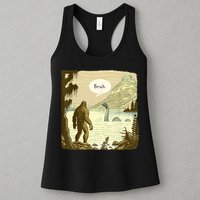 Funny Bigfoot Sasquatch Loch Ness Monster Introvert Bruh Womens Tank Top
