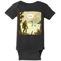 Funny Bigfoot Sasquatch Loch Ness Monster Introvert Bruh Baby Bodysuit