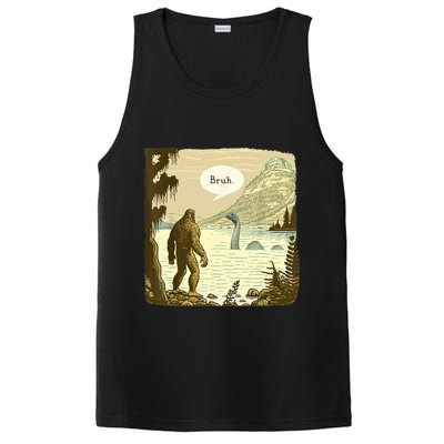 Funny Bigfoot Sasquatch Loch Ness Monster Introvert Bruh PosiCharge Competitor Tank