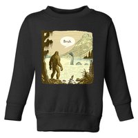 Funny Bigfoot Sasquatch Loch Ness Monster Introvert Bruh Toddler Sweatshirt