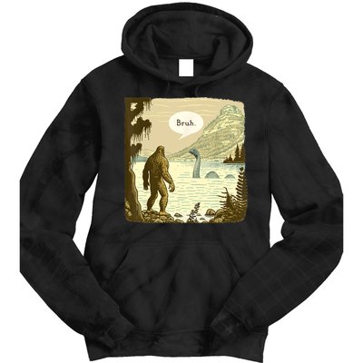 Funny Bigfoot Sasquatch Loch Ness Monster Introvert Bruh Tie Dye Hoodie