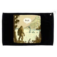 Funny Bigfoot Sasquatch Loch Ness Monster Introvert Bruh Grommeted Golf Towel