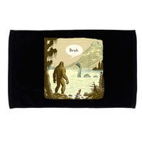 Funny Bigfoot Sasquatch Loch Ness Monster Introvert Bruh Microfiber Hand Towel