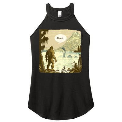 Funny Bigfoot Sasquatch Loch Ness Monster Introvert Bruh Women's Perfect Tri Rocker Tank