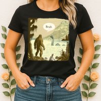 Funny Bigfoot Sasquatch Loch Ness Monster Introvert Bruh Womens T-Shirt