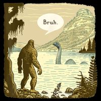 Funny Bigfoot Sasquatch Loch Ness Monster Introvert Bruh Wool Snapback Cap