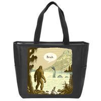Funny Bigfoot Sasquatch Loch Ness Monster Introvert Bruh Zip Tote Bag