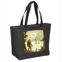 Funny Bigfoot Sasquatch Loch Ness Monster Introvert Bruh Zip Tote Bag