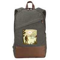 Funny Bigfoot Sasquatch Loch Ness Monster Introvert Bruh Cotton Canvas Backpack