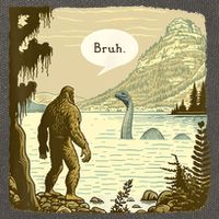 Funny Bigfoot Sasquatch Loch Ness Monster Introvert Bruh Cotton Canvas Backpack