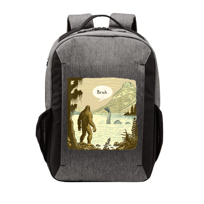 Funny Bigfoot Sasquatch Loch Ness Monster Introvert Bruh Vector Backpack