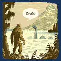 Funny Bigfoot Sasquatch Loch Ness Monster Introvert Bruh Infant Baby Jersey Bodysuit