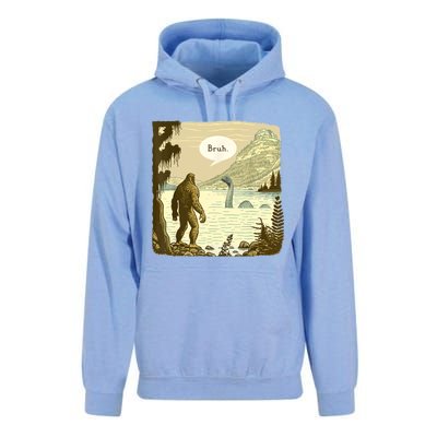 Funny Bigfoot Sasquatch Loch Ness Monster Introvert Bruh Unisex Surf Hoodie