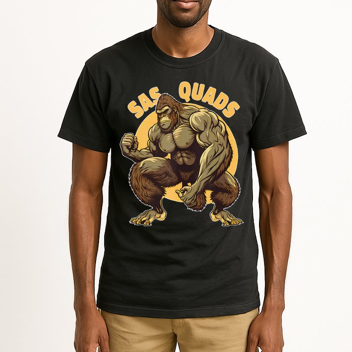 Funny Bigfoot Sas Quads Sasquatch Pun Funny Workout Tall T-Shirt