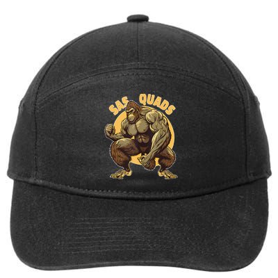 Funny Bigfoot Sas Quads Sasquatch Pun Funny Workout 7-Panel Snapback Hat