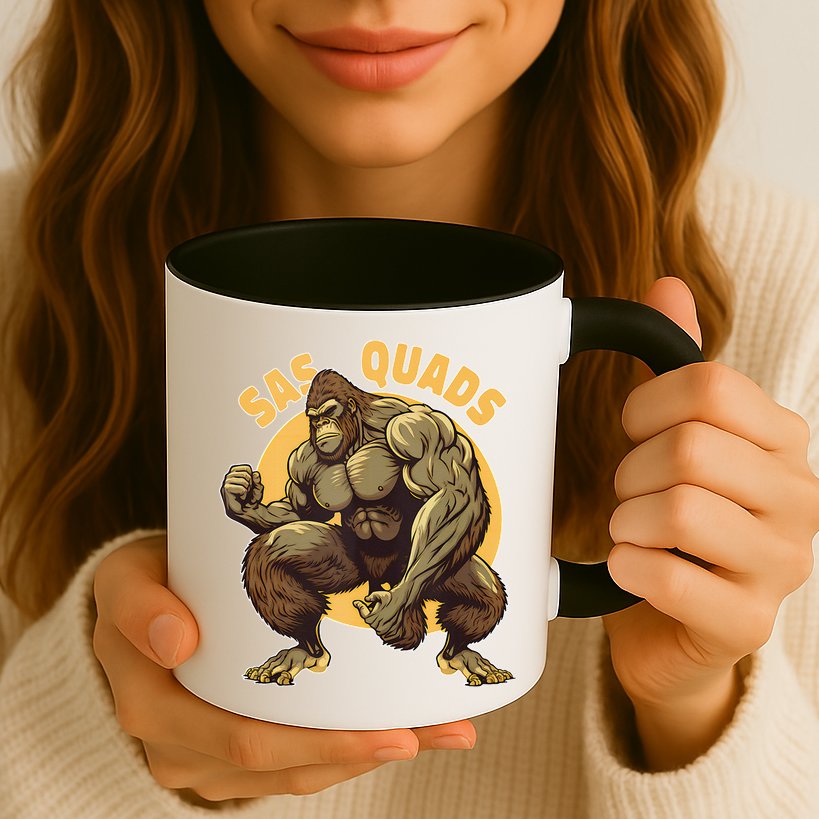 Funny Bigfoot Sas Quads Sasquatch Pun Funny Workout Mug