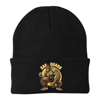 Funny Bigfoot Sas Quads Sasquatch Pun Funny Workout Beanie